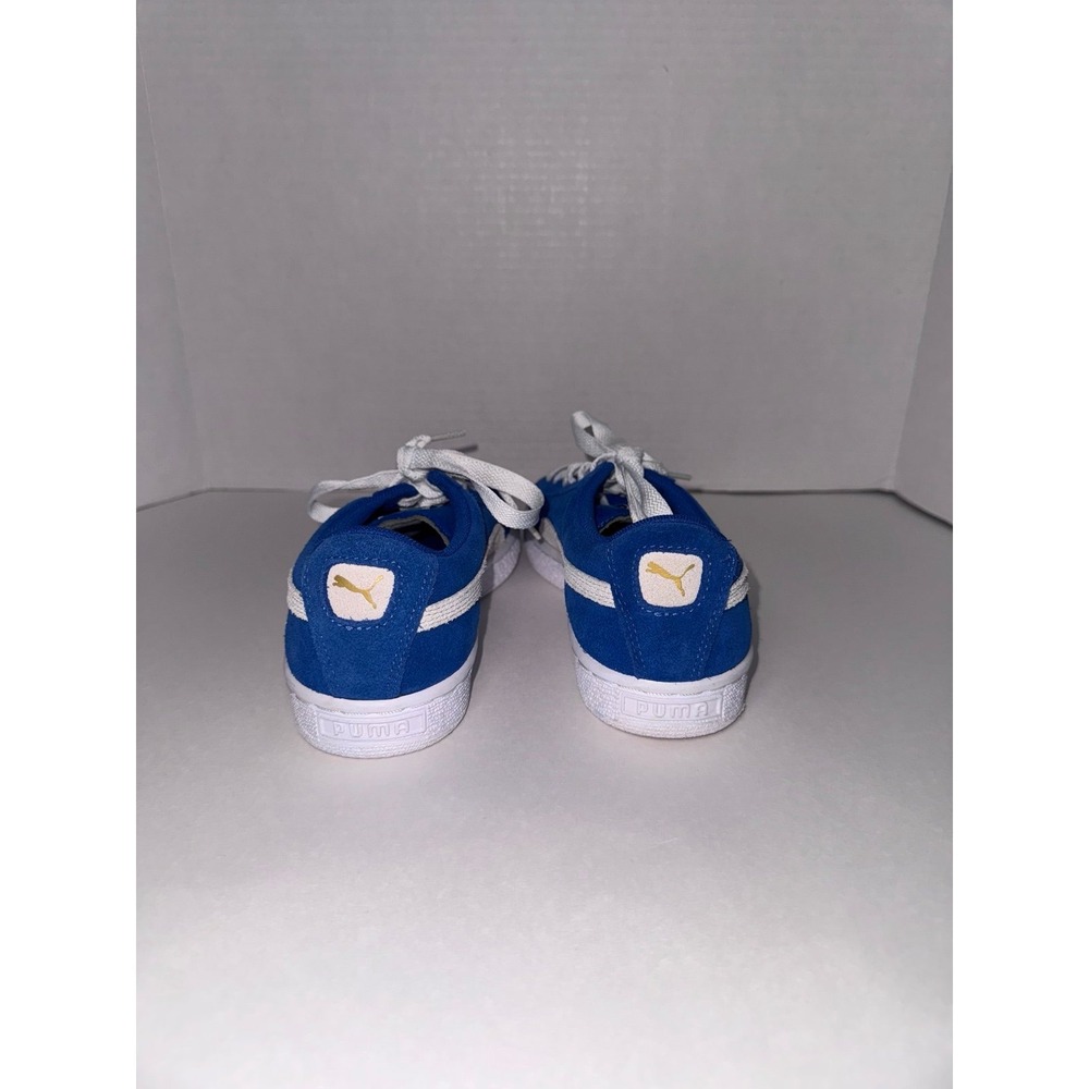 Puma‎ Boys Suede Blue & White Sneakers - Size 5.5C Like New - Picture 4 of 10